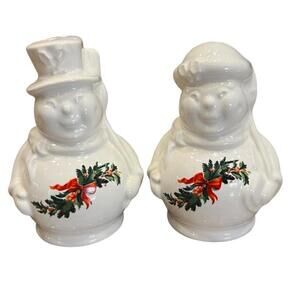 Pfaltzgraff Christmas Heritage Snowman Snow People Holiday Salt & Pepper Shaker
